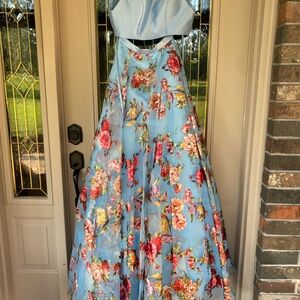 Floral Blue 2 piece formal